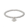 Armband aus Hämatitperlen mit Fatima-Hand-Anhänger D4905