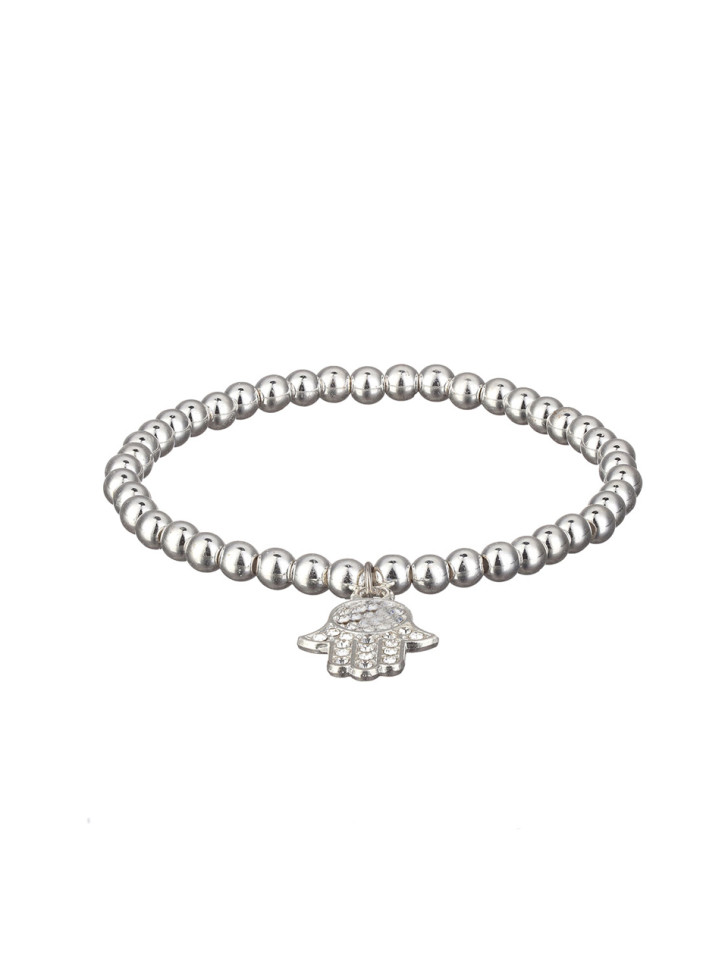 Armband aus Hämatitperlen mit Fatima-Hand-Anhänger D4905
