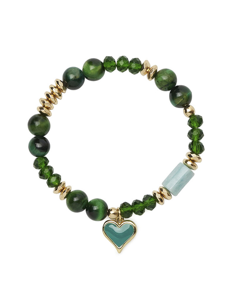 Armband aus natürlichen Katzenaugensteinen mit Anhänger D4943