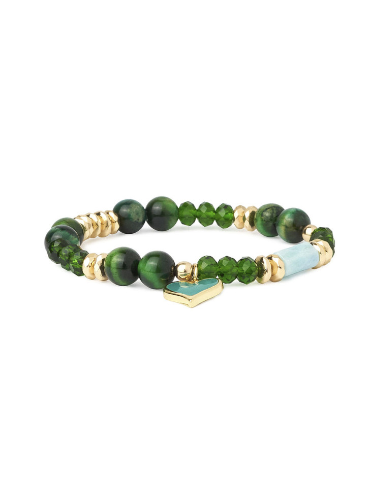 Armband aus natürlichen Katzenaugensteinen mit Anhänger D4943