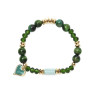 Armband aus natürlichen Katzenaugensteinen mit Anhänger D4943