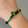 Armband aus natürlichen Katzenaugensteinen mit Anhänger D4943
