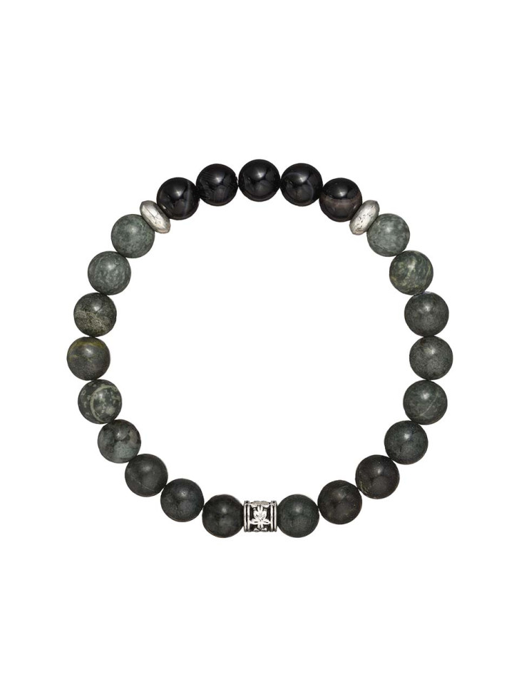 Herrenarmband aus Jaspis und Achat D5116