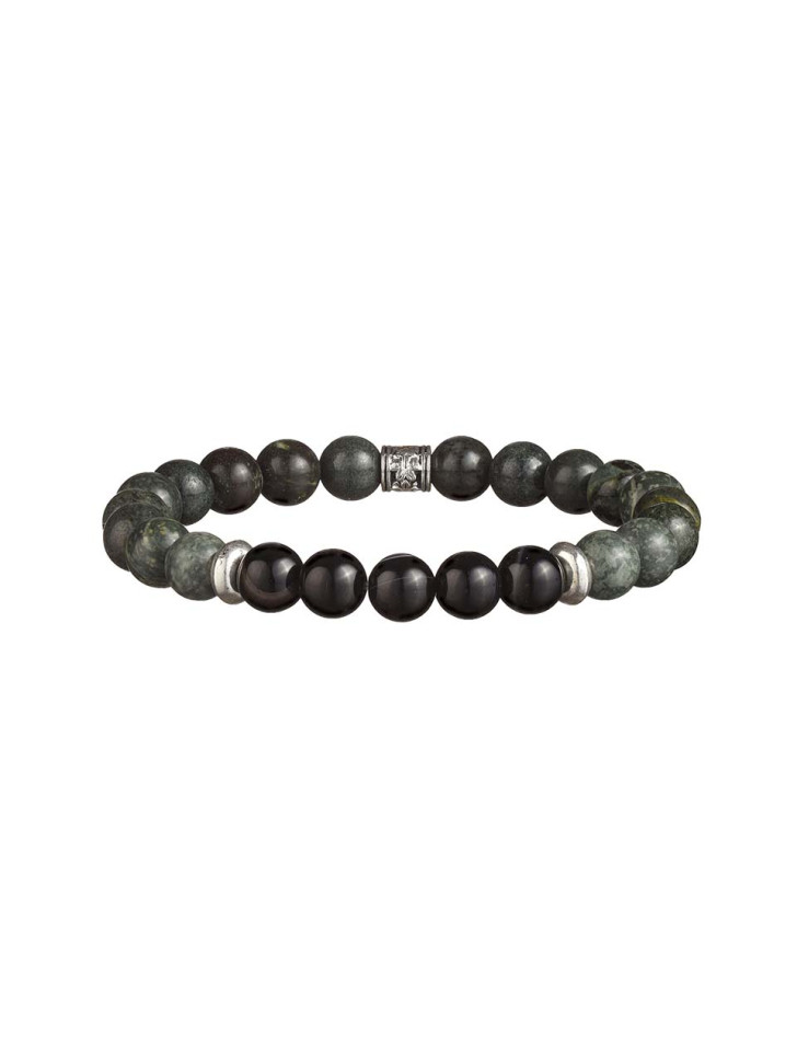 Herrenarmband aus Jaspis und Achat D5116