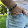 Herrenarmband aus Jaspis und Achat D5116