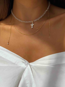 Gold Cross Necklace 5580