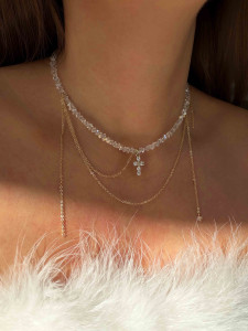 Halskette mit Kreuzanhänger in Gold 5580