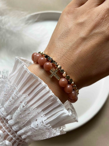 Set Armbänder aus Sonnenstein und Hämatit 4632