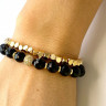 Armbandset aus natürlichen Agat- und Hämatitsteinen D4707