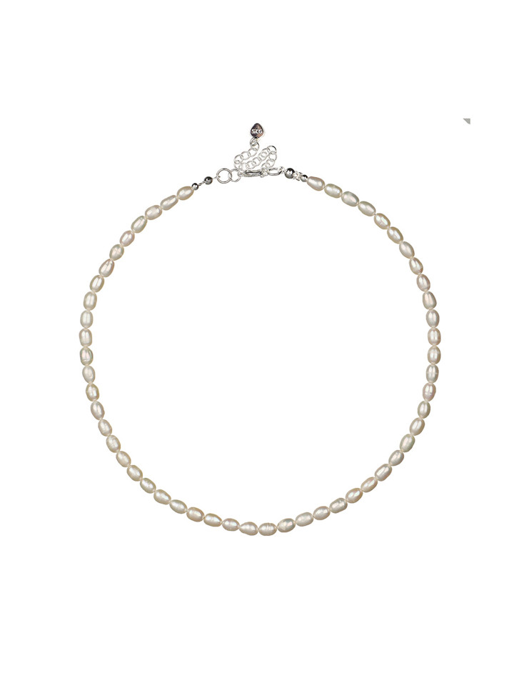 Weißer Perlenchoker D4890