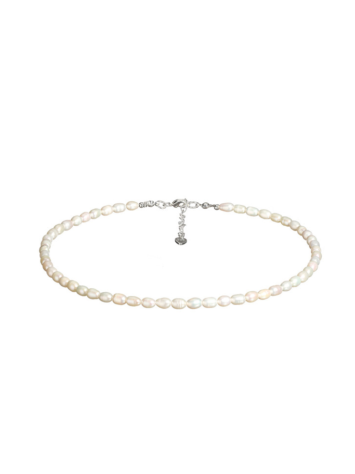 Weißer Perlenchoker D4890