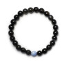 Herrenarmband aus Achat und Aquamarin D4675