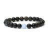 Herrenarmband aus Achat und Aquamarin D4675