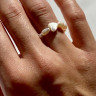 Quarzring mit Perlen D4850