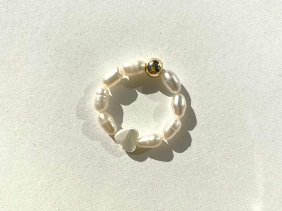 Quarzring mit Perlen D4850