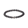 Herrenarmband aus mattem natürlichen Achat mit Totenkopf D4883