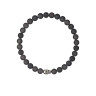 Herrenarmband aus mattem natürlichen Achat mit Totenkopf D4883