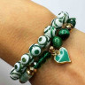 Set aus Armbändern aus Achat und Katzenaugensteinen D4946