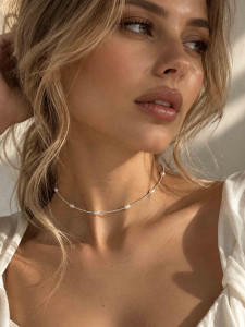 Choker aus japanischen Perlen und Perlen 5427