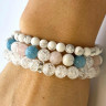 Armbandset aus Quarz, Aquamarin und Kristall D4620