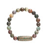 Jade-Armband mit Dzi-Perle und 9 Augen D4832