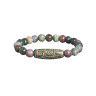 Jade-Armband mit Dzi-Perle und 9 Augen D4832