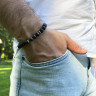 Lava- und Granat-Herrenarmband D4684
