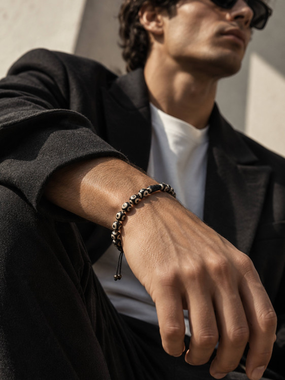 Agat-Armband mit Dzi-Perlen 3205