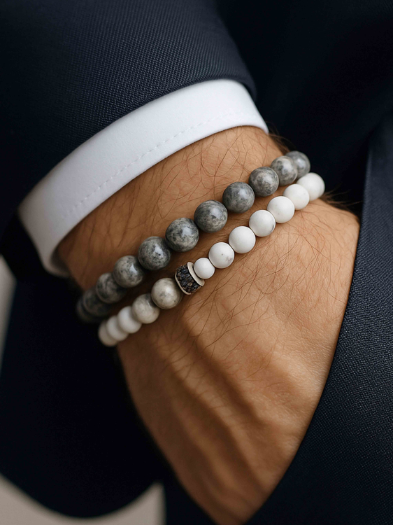 Stilvolles Armband aus Naturstein für Herren 4530