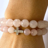 Set aus 2 rosa Quarz-Armbändern D4641