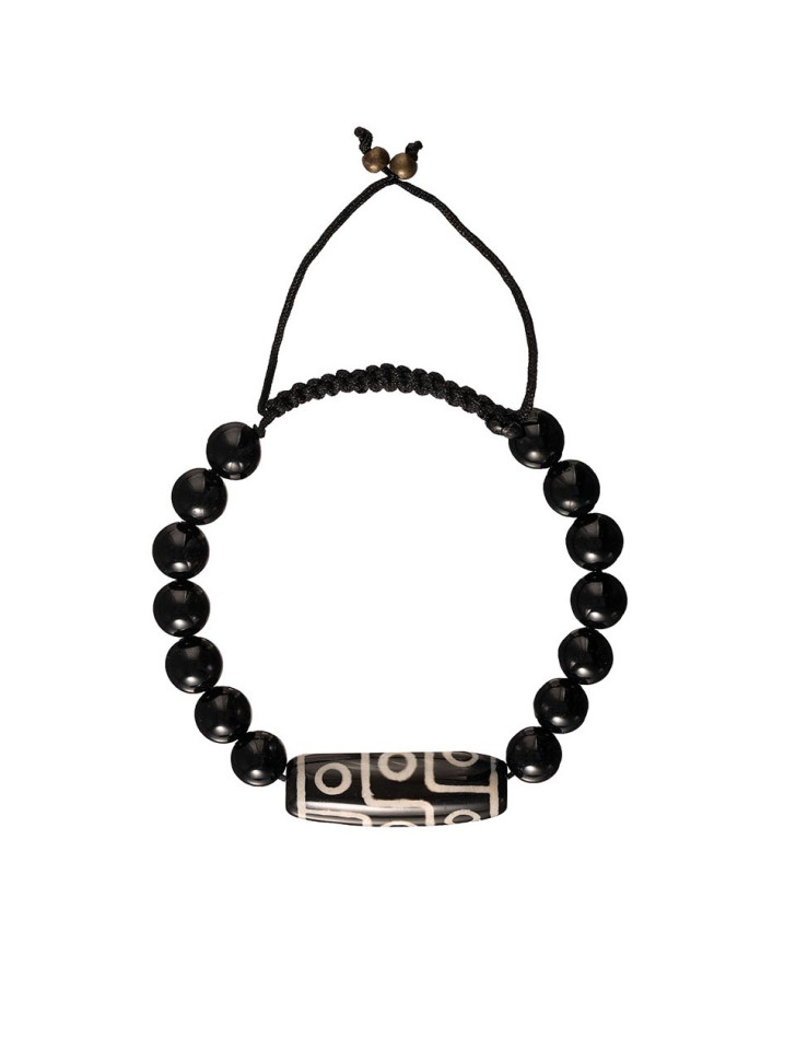 Geflochtenes Armband aus Achat mit Dzi-Perle D4914