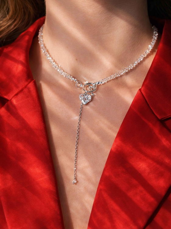 Колье с подвеской и цепочкой в серебре 5644