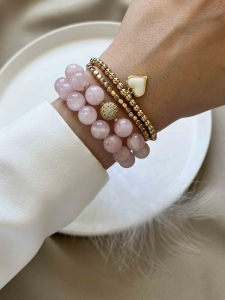 Set of 4 quartz and hematite bracelets 4640 by Lebijou.