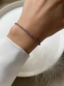 Amethyst bracelet with silver-tone hardware 5589