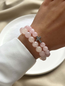Set of 2 rose quartz bracelets 4641