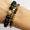 Set aus drei Agat- und Hämatit-Armbändern aus natürlichen Steinen D4585
