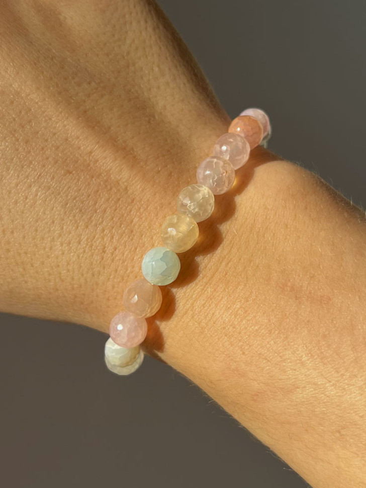 Buntes Armband aus Achat D4833