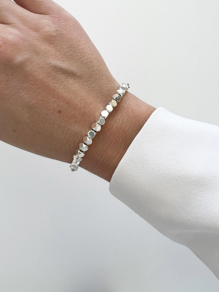 Silbernes Damen-Hämatit-Armband D4524