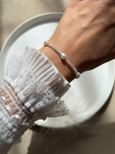Natural Pearl and Crystal Bracelet 5784