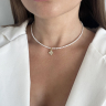 Perlenchoker mit Blumenanhänger D4941