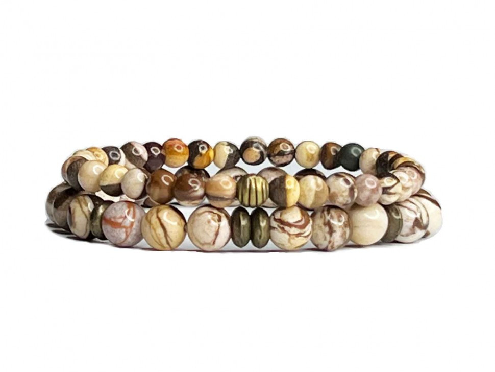 Set aus Herrenarmbändern aus Jaspisstein D4528