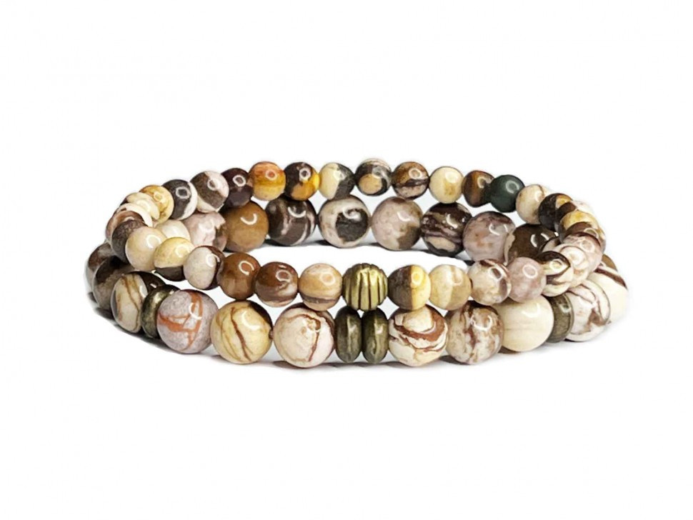 Set aus Herrenarmbändern aus Jaspisstein D4528