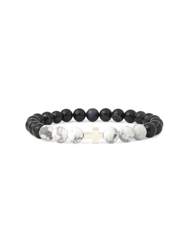Schwarz-weißes Armband D3467