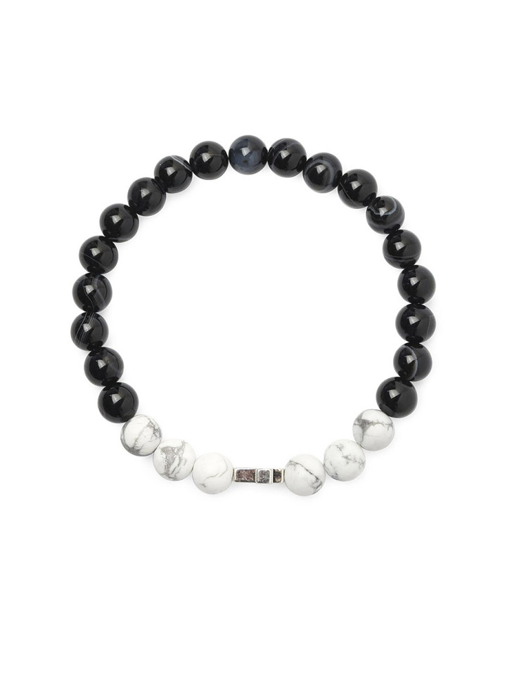 Schwarz-weißes Armband D3467
