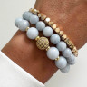 Blaues Set aus Armbändern mit Gold D4631