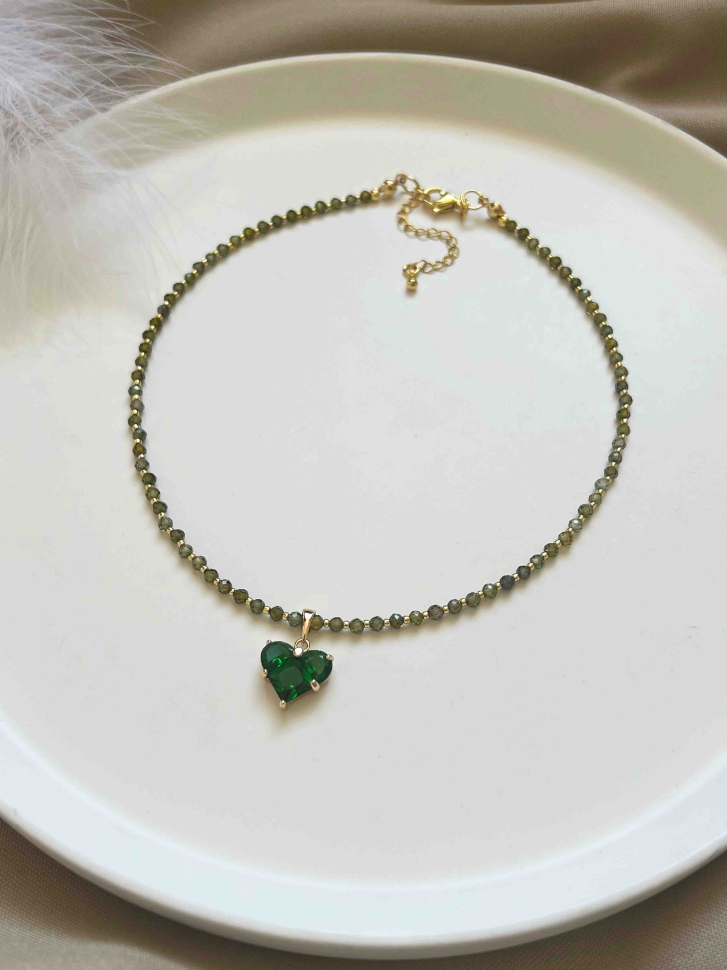 Grüner Zirkonia-Choker D5075