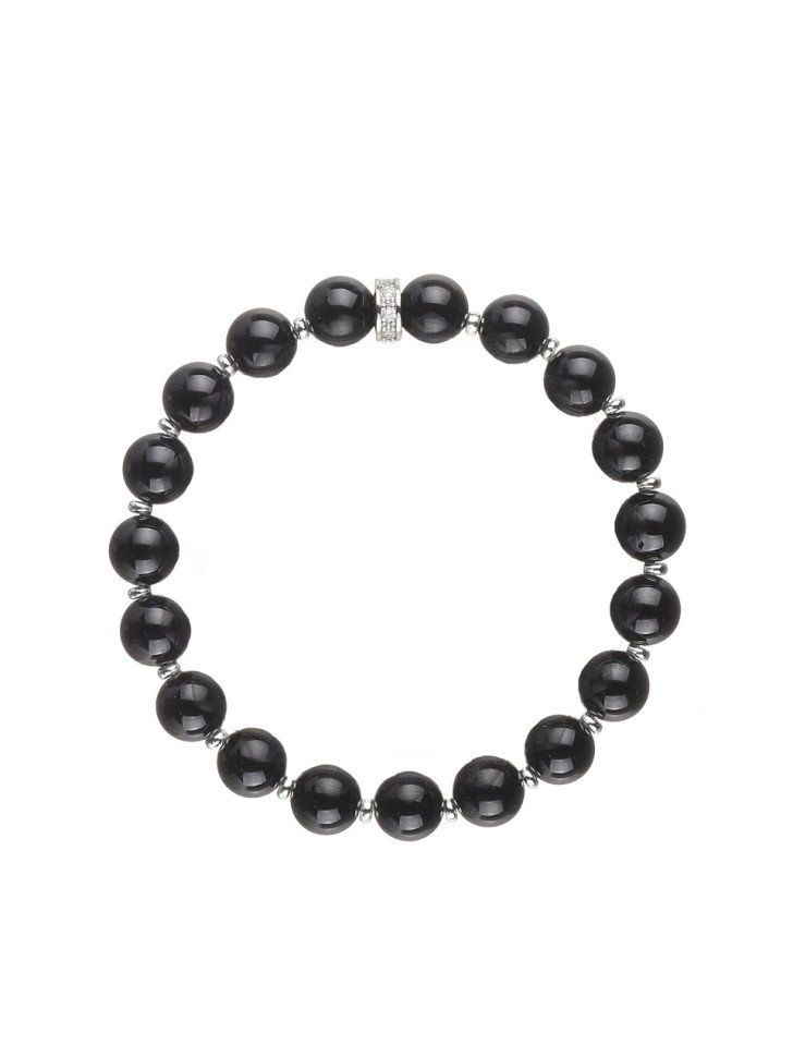 Schwarzes Achat-Armband D5902