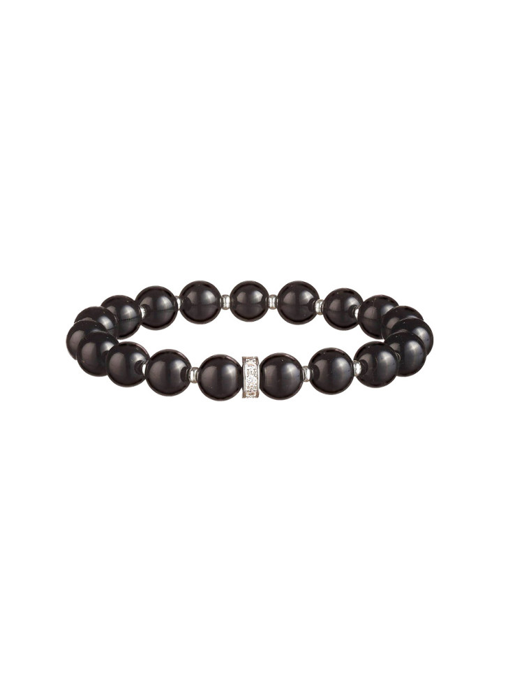 Schwarzes Achat-Armband D5902