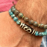 Set aus Herrenarmbändern mit Dzi-Perle, Achat und blauem Jadeit D4673