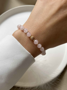 Lebijou Pink Quartz Bracelet with Gold Hardware 5592
